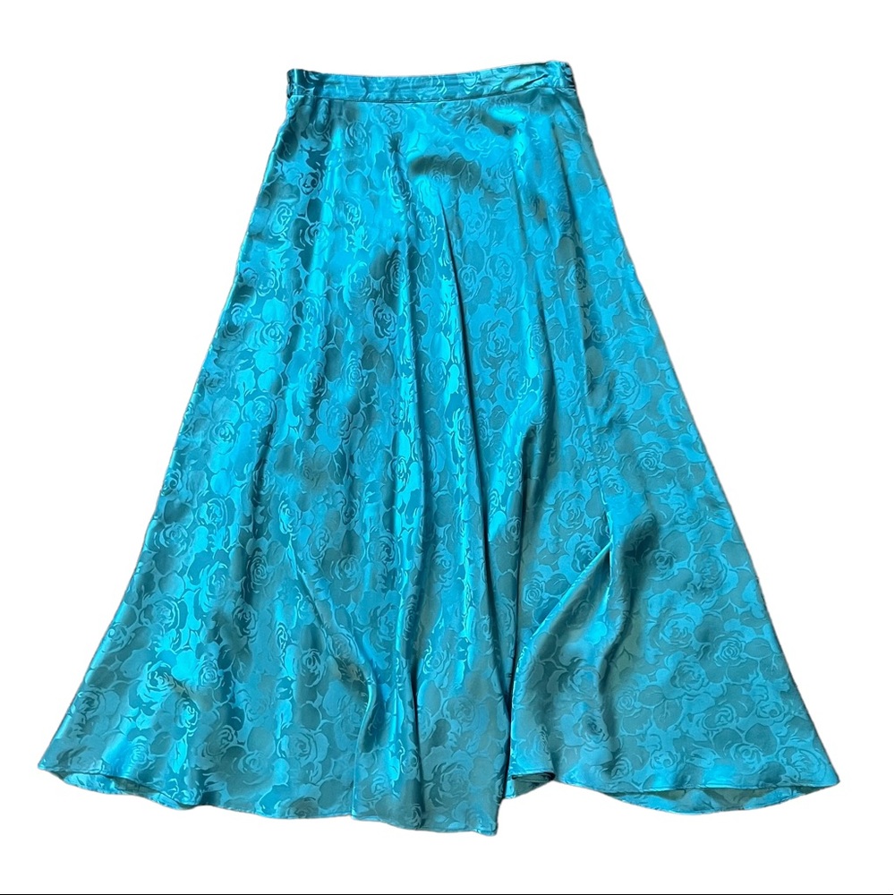 Silk floral spring floral maxi skirt